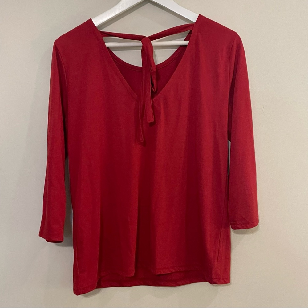 IU Indiana University Hoosiers Tie Back Shirt Red Size Large - Picture 5 of 5